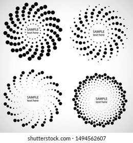 Halftone dots in circle form. round logo . vector dotted frame . design element