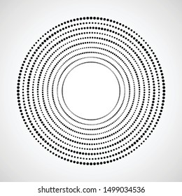 Halftone dots in circle form. round logo . vector dotted frame . design element