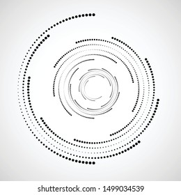 Halftone dots in circle form. round logo . vector dotted frame . design element