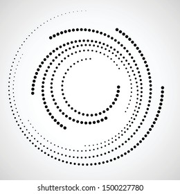 Halftone dots in circle form. round logo . vector dotted frame . design element