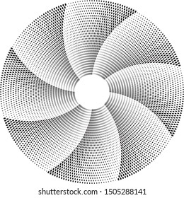 Halftone dots in circle form. round logo . vector dotted frame . design element