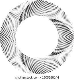 Halftone dots in circle form. round logo . vector dotted frame . design element
