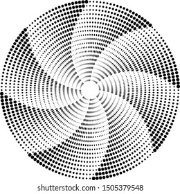 Halftone dots in circle form. round logo . vector dotted frame . design element