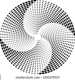 Halftone dots in circle form. round logo . vector dotted frame . design element