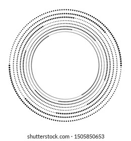Halftone dots in circle form. round logo . vector dotted frame . design element