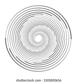 Halftone dots in circle form. round logo . vector dotted frame . design element