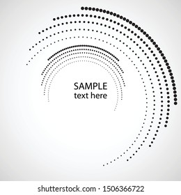 Halftone dots in circle form. round logo . vector dotted frame . design element