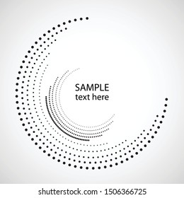 Halftone dots in circle form. round logo . vector dotted frame . design element