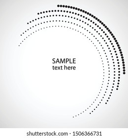 Halftone dots in circle form. round logo . vector dotted frame . design element