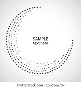 Halftone dots in circle form. round logo . vector dotted frame . design element