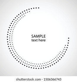 Halftone dots in circle form. round logo . vector dotted frame  .Half tone design element