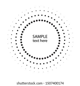 Halftone dots in circle form. round logo . vector dotted frame . design element