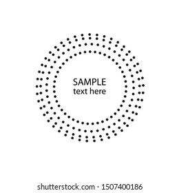 Halftone dots in circle form. round logo . vector dotted frame . design element