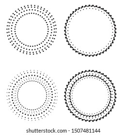 Halftone dots in circle form. round logo . vector dotted frame . design element