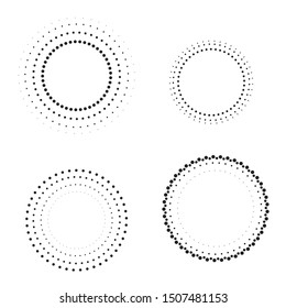 Halftone dots in circle form. round logo . vector dotted frame . design element