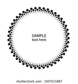 Halftone dots in circle form. round logo . vector dotted frame . design element