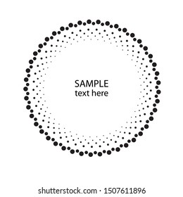 Halftone dots in circle form. round logo . vector dotted frame . design element
