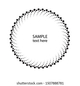 Halftone dots in circle form. round logo . vector dotted frame . design element