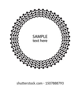 Halftone dots in circle form. round logo . vector dotted frame . design element