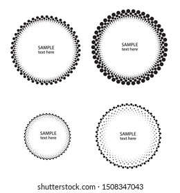 Halftone dots in circle form. round logo . vector dotted frame . design element