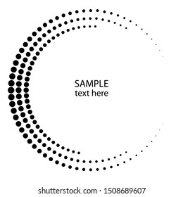 Halftone dots in circle form. round logo . vector dotted frame . design element