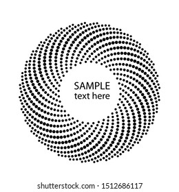 Halftone dots in circle form. round logo . vector dotted frame . design element