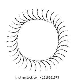 Halftone dots in circle form. round logo . vector dotted frame . design element