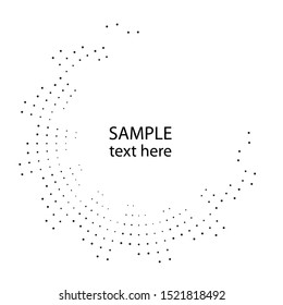 Halftone dots in circle form. round logo . vector dotted frame . design element