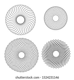 Halftone dots in circle form. round logo . vector dotted frame . design element
