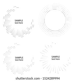 Halftone dots in circle form. round logo . vector dotted frame . design element