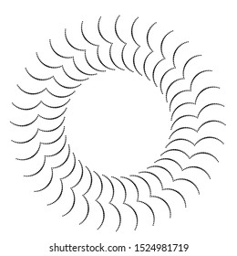 Halftone dots in circle form. round logo . vector dotted frame . design element