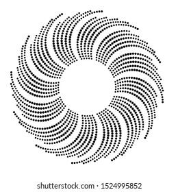 Halftone dots in circle form. round logo . vector dotted frame . design element