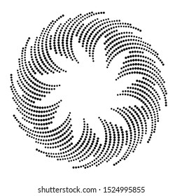 Halftone dots in circle form. round logo . vector dotted frame . design element