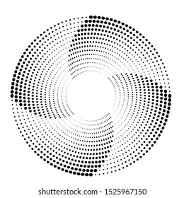 Halftone dots in circle form. round logo . vector dotted frame . design element