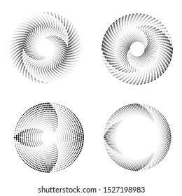Halftone dots in circle form. round logo . vector dotted frame . design element