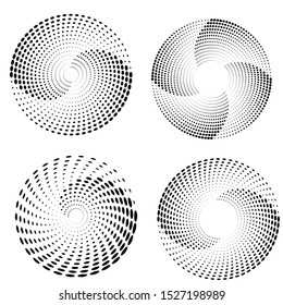 Halftone dots in circle form. round logo . vector dotted frame . design element