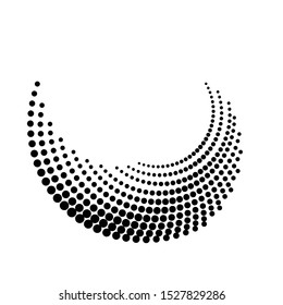 Halftone dots in circle form. round logo . vector dotted frame . design element