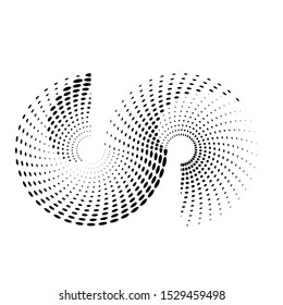 Halftone dots in circle form. round logo . vector dotted frame . design element