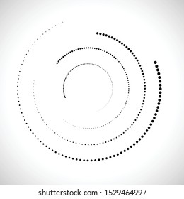 Halftone dots in circle form. round logo . vector dotted frame . design element