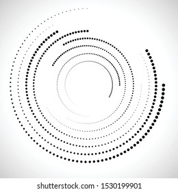 Halftone dots in circle form. round logo . vector dotted frame . design element