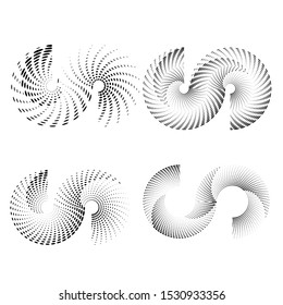 Halftone dots in circle form. round logo . vector dotted frame . design element