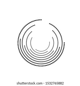 Halftone dots in circle form. round logo . vector dotted frame . design element