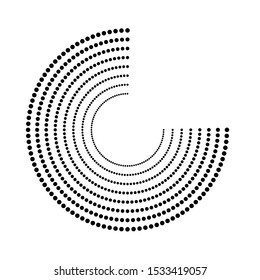 Halftone dots in circle form. round logo . vector dotted frame . design element