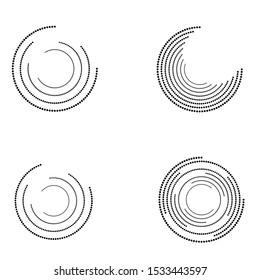 Halftone dots in circle form. round logo . vector dotted frame . design element