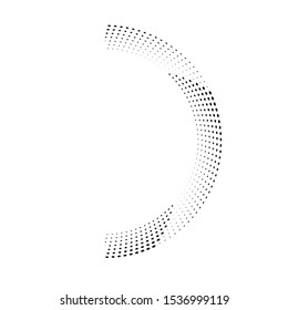 Halftone dots in circle form. round logo . vector dotted frame . design element