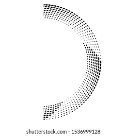 Halftone dots in circle form. round logo . vector dotted frame . design element