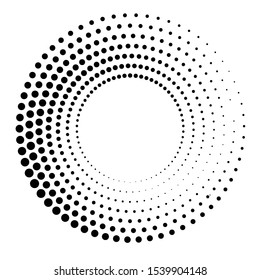 Halftone dots in circle form. round logo . vector dotted frame . design element