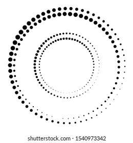 Halftone dots in circle form. round logo . vector dotted frame . design element