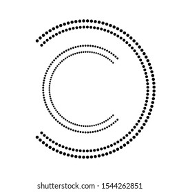 Halftone dots in circle form. round logo . vector dotted frame . design element