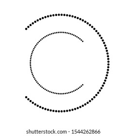 Halftone dots in circle form. round logo . vector dotted frame . design element